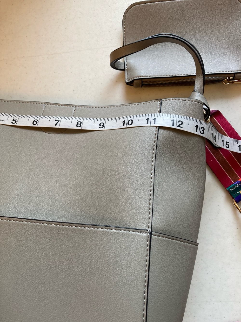 NWOT Mersi Vegan Leather Shoulder Bag with Colorful Strap - Picture 12 of 14